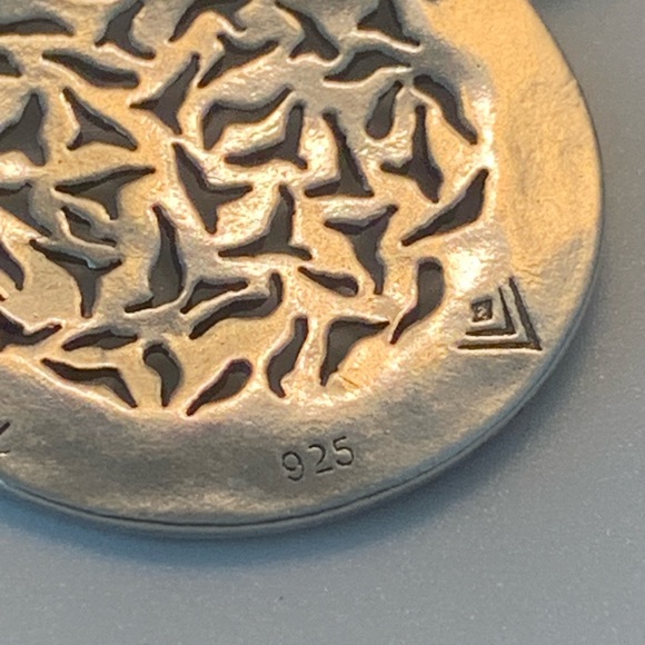 Silpada Vintage Sterling & Leather Sunburst Filigree Necklace - Picture 14 of 15